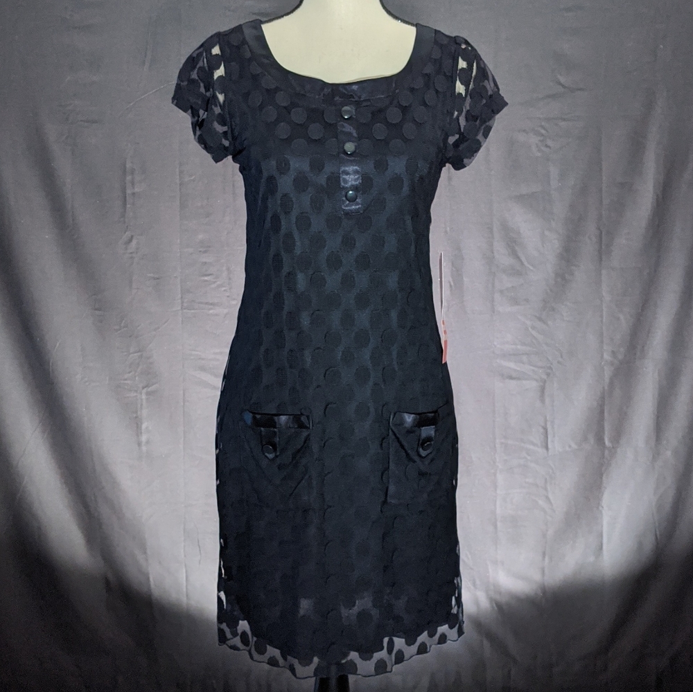 EnFocus Studio Navy Polka Dot Dress